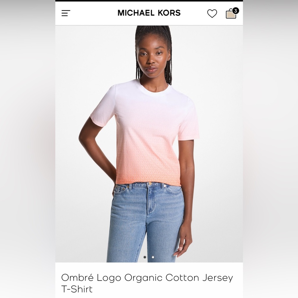 Michael Kors Ombré Logo Organic Cotton Jersey T-Shirt